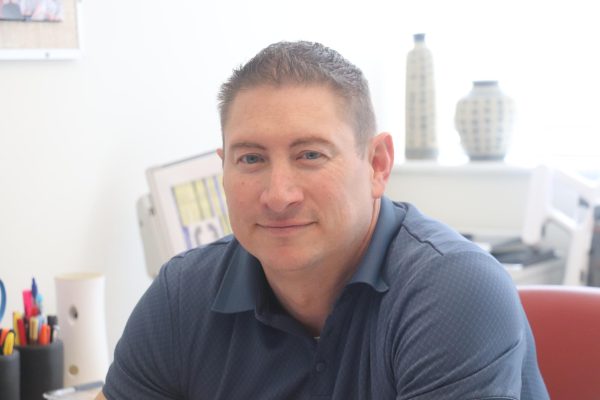 Mr. Moore brings some samurai energy to his office as well as to the school