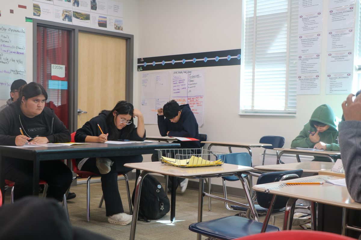 Lancers working hard to finish their packets by the end of the school year. 