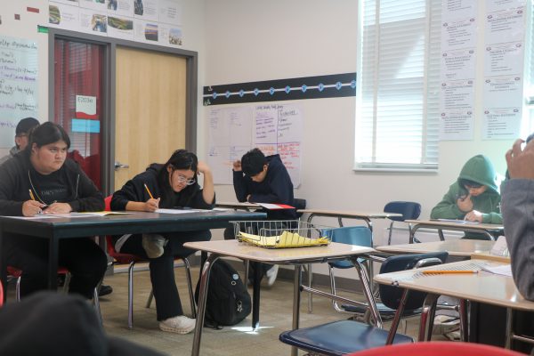 Lancers working hard to finish their packets by the end of the school year. 