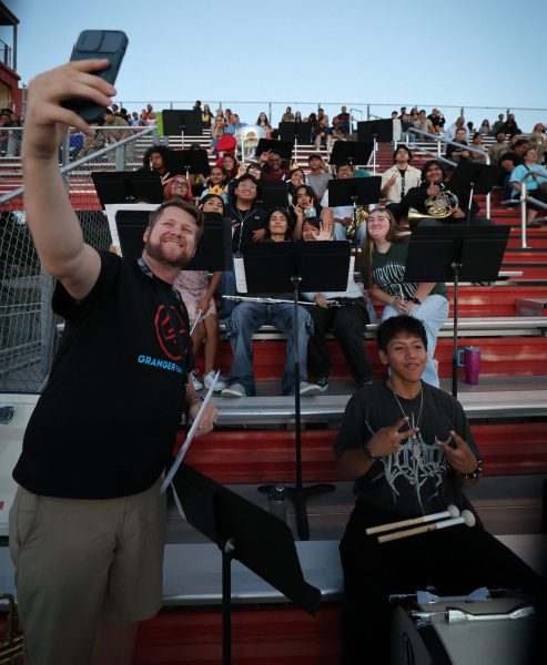 Many members of Granger’s pep band could take the field in the new marching band. (PC: John Barkiple/stringer)